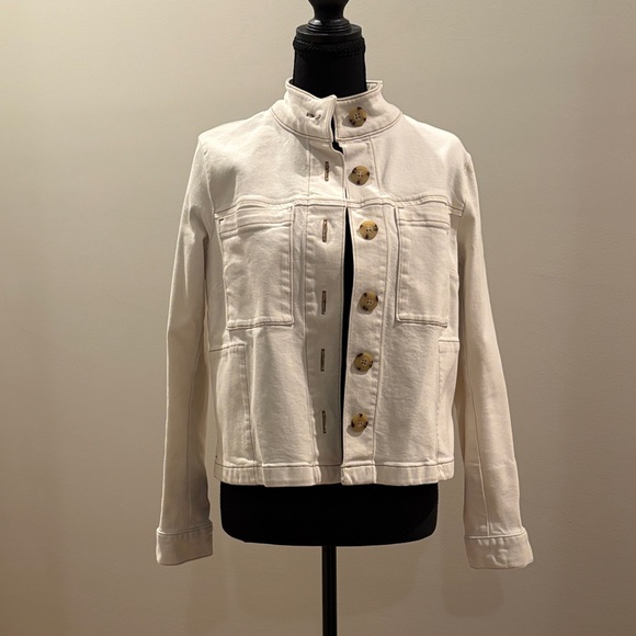 J. Jill Jackets & Blazers - J. Jill Cream Jean Jacket with Button Detail